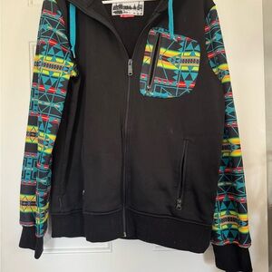 Empyre Black Hoodie with Geometric Accents